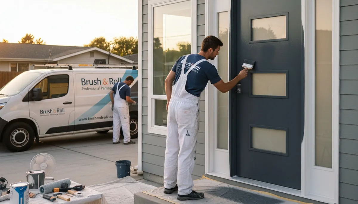 Professional door painting service in Albany, NY by expert house painters for lasting curb appeal