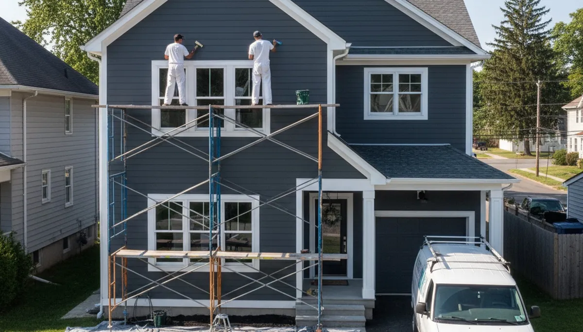 Albany, NY house painters refreshing a home exterior with professional painting services