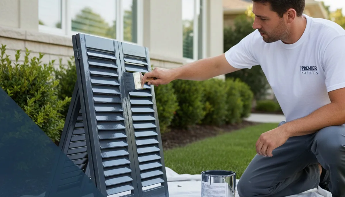 Professional shutter painting on a home exterior in Albany, NY by expert house painters